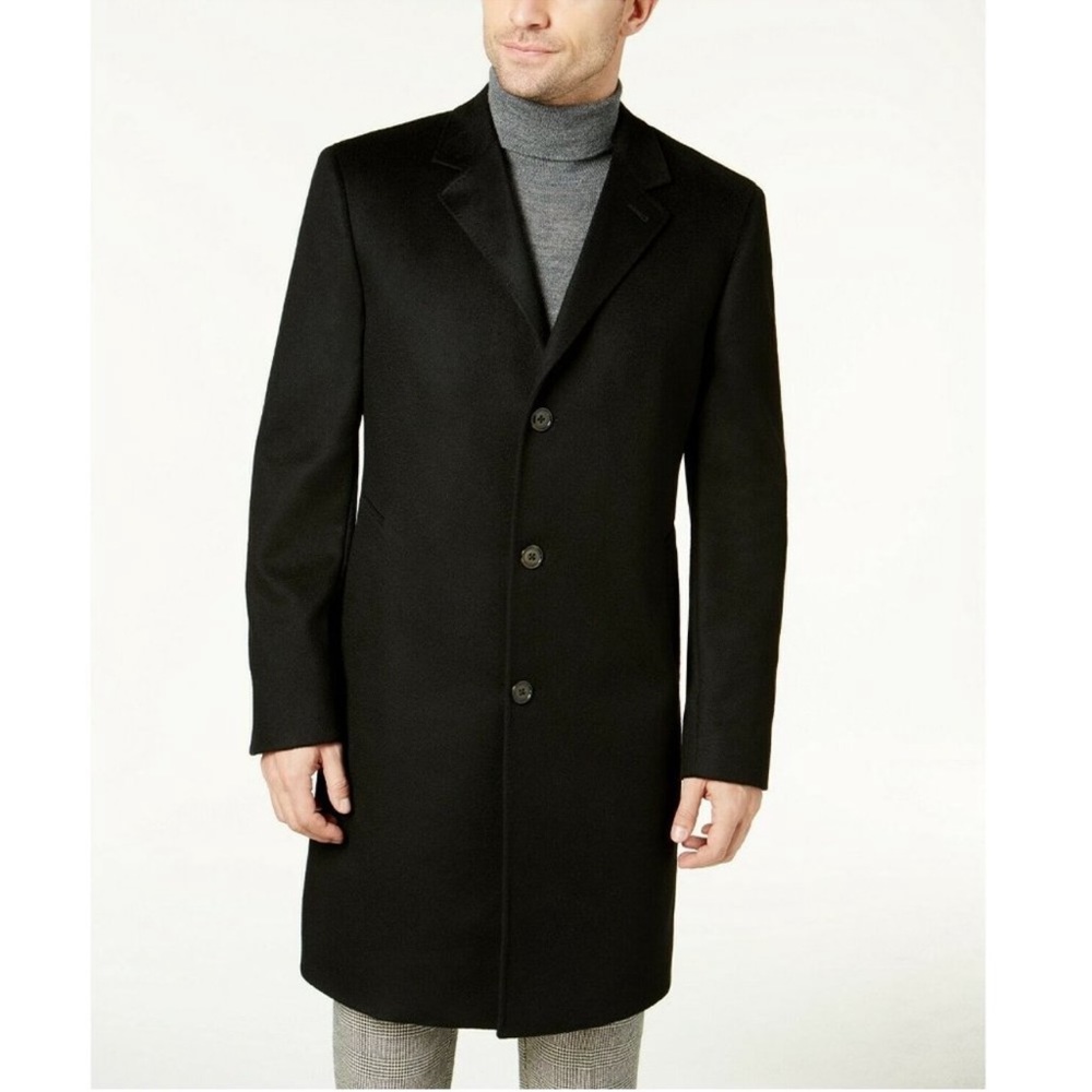 Lauren Ralph Lauren Luther NWT 100% Cashmere Overcoat 44L still stitched BLACK